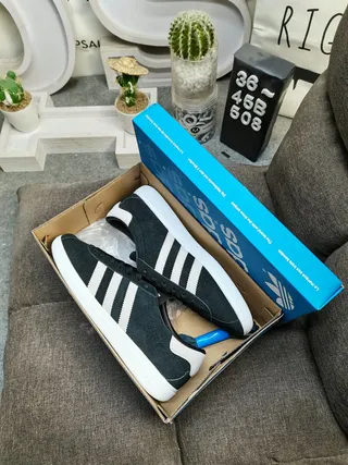 Adidas Gray Black Low-Top Suede-Textured Upper Lifestyle Sneakers 23