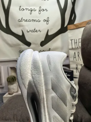 Adidas Gray Green Engineered Mesh Upper Three-Stripe Side Branding Running Shoes 13