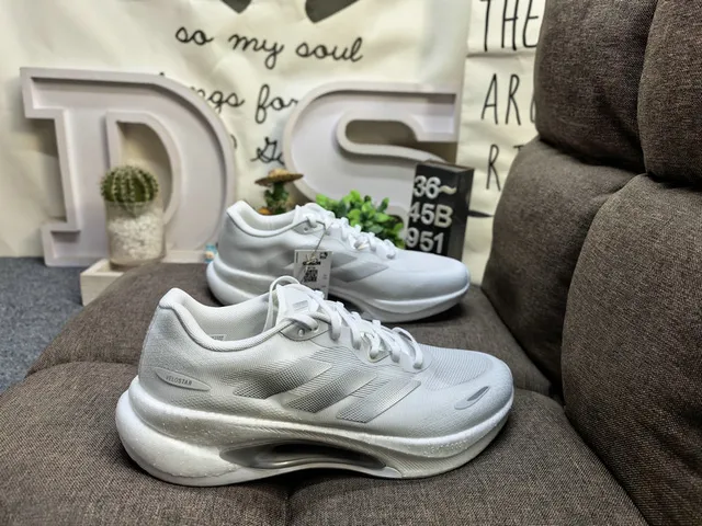 Adidas Gray Green Engineered Mesh Upper Three-Stripe Side Branding Running Shoes 21