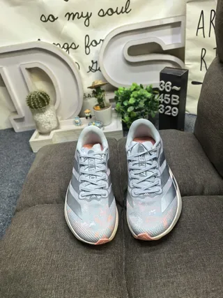 Adidas Gray Multicolor Engineered Mesh Upper Gradient Speckled Pattern Lifestyle Sneakers 10