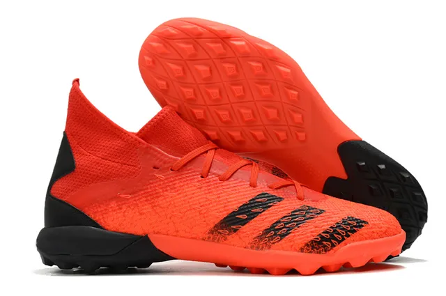 Adidas Chaussures de football turf gris orange col tricoté texturé synthétique jaula avant-pied 7