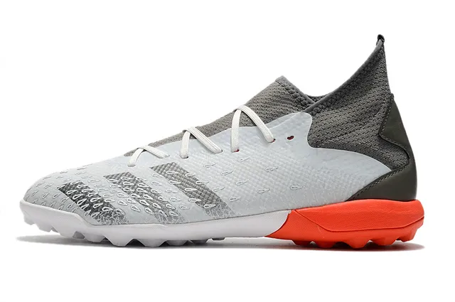 Adidas Chaussures de football turf gris orange col tricoté texturé synthétique jaula avant-pied 13