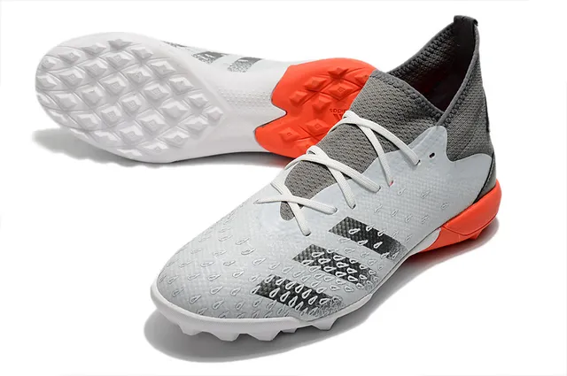 Adidas Chaussures de football turf gris orange col tricoté texturé synthétique jaula avant-pied 14