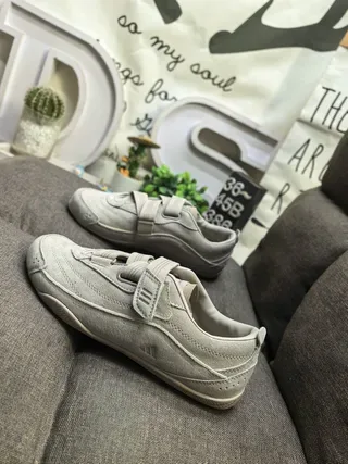 Adidas Gray Velcro Strap Suede Sneakers 7