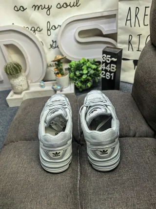 Adidas Gray White Midsole Mesh And Synthetic Overlay Chunky Sneakers 8
