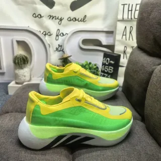 Adidas Green Yellow Chunky Sculpted Midsole Knit-Mesh Upper Lifestyle Sneakers