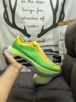 Adidas Green Yellow Chunky Sculpted Midsole Knit-Mesh Upper Lifestyle Sneakers 5