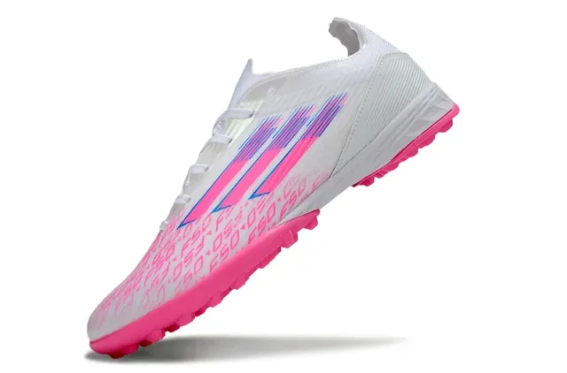 Adidas Liga Blanc et Rose Low-Cut Upper Synthétique Studs Coniques Moldés Gazon Artificiel Chaussures de Football 3