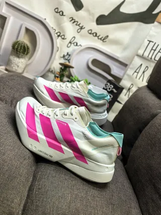 Adidas Lightstrike Pro White Pink Mint Running Shoes 7