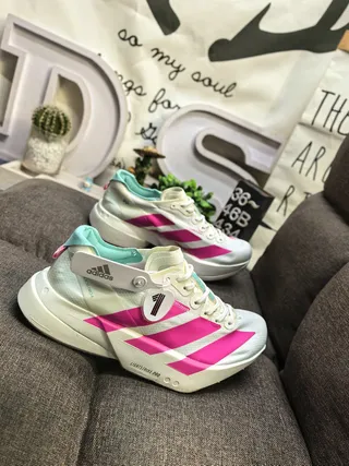 Adidas Lightstrike Pro White Pink Mint Running Shoes 9