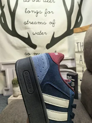 Adidas Navy Pink Low-Top Suede-and-Textile Upper Lifestyle Sneakers 3