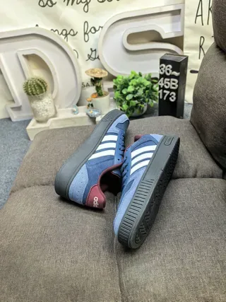 Adidas Navy Pink Low-Top Suede-and-Textile Upper Lifestyle Sneakers 6