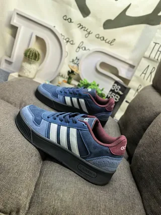 Adidas Navy Pink Low-Top Suede-and-Textile Upper Lifestyle Sneakers 7
