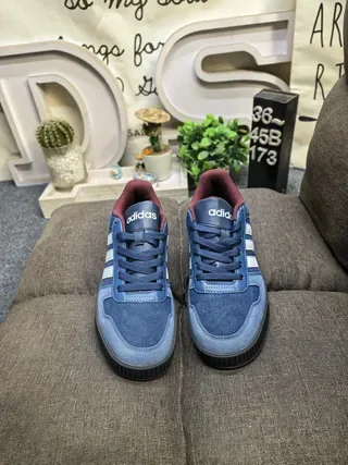 Adidas Navy Pink Low-Top Suede-and-Textile Upper Lifestyle Sneakers 10