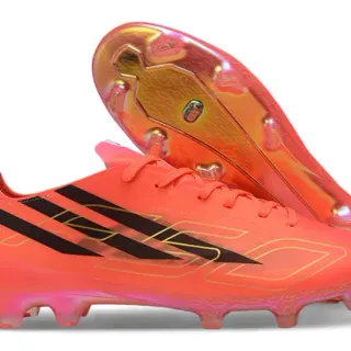 Adidas Orange Black Low-Cut Synthetic Upper Asymmetric Lacing Firm-Ground Soccer Shoes