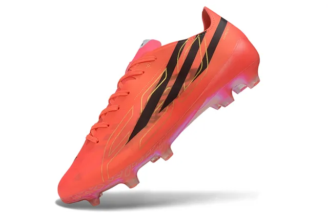Adidas Orange Black Low-Cut Synthetic Upper Asymmetric Lacing Firm-Ground Soccer Shoes 3