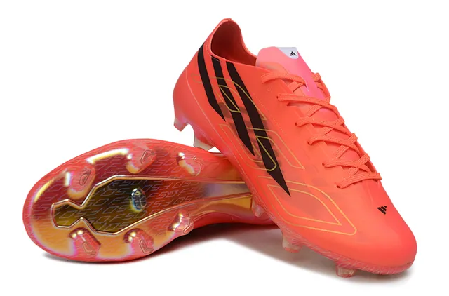 Adidas Orange Black Low-Cut Synthetic Upper Asymmetric Lacing Firm-Ground Soccer Shoes 4