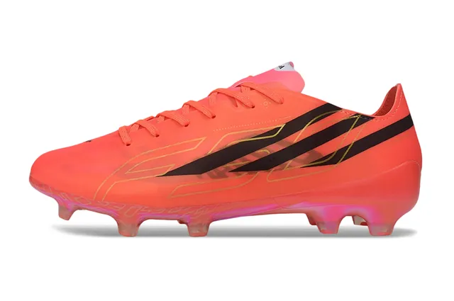 Adidas Orange Black Low-Cut Synthetic Upper Asymmetric Lacing Firm-Ground Soccer Shoes 7
