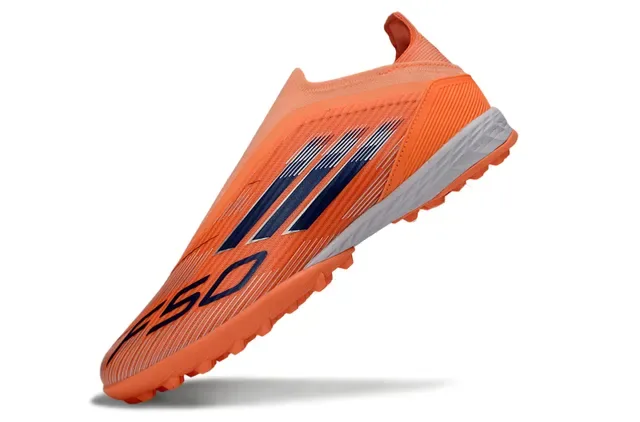 Adidas Sapatos de futebol Turf laranja navy low-cut upper sintético studs cónicos 3