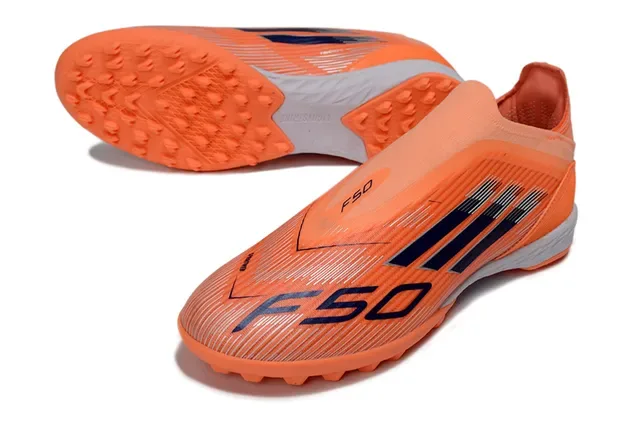 Adidas Sapatos de futebol Turf laranja navy low-cut upper sintético studs cónicos 5