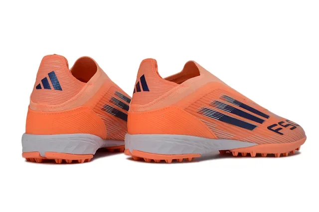 Adidas Sapatos de futebol Turf laranja navy low-cut upper sintético studs cónicos 6