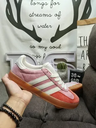 Adidas Pink Orange Low-Top Suede-and-Textile Upper Lifestyle Sneakers 6