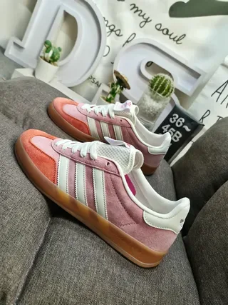 Adidas Pink Orange Low-Top Suede-and-Textile Upper Lifestyle Sneakers 7