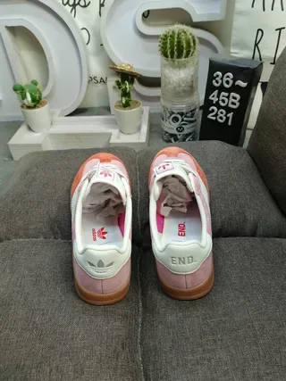 Adidas Pink Orange Low-Top Suede-and-Textile Upper Lifestyle Sneakers 8