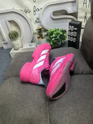 Adidas Pink White Chunky Sculpted Midsole Three-Stripe Side Branding Lifestyle Sneakers 6