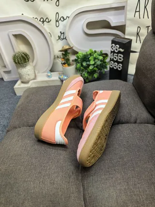 Adidas Pink White Laceless Mary Jane Silhouette Velcro Strap Closure Lifestyle Sneakers 6
