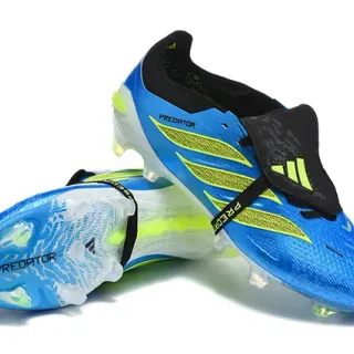 Adidas Predator Blue and Neon Yellow Firm-Ground Soccer Shoes
