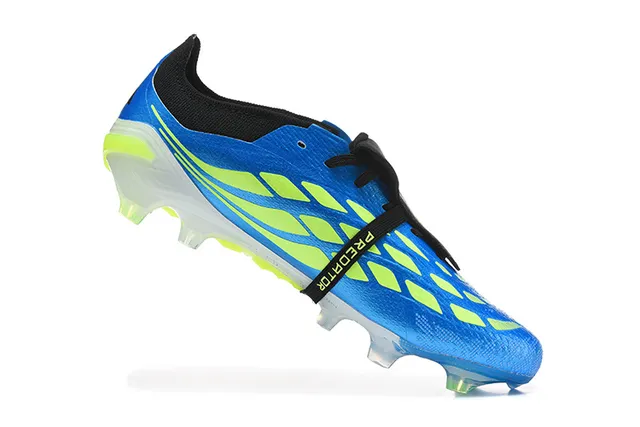 Adidas Predator Blue and Neon Yellow Firm-Ground Soccer Shoes 4