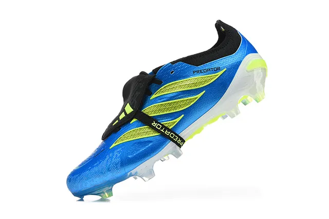 Adidas Predator Blue and Neon Yellow Firm-Ground Soccer Shoes 5