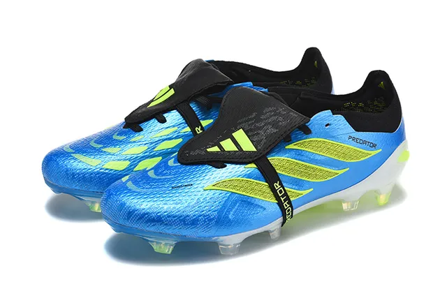 Adidas Predator Blue and Neon Yellow Firm-Ground Soccer Shoes 8