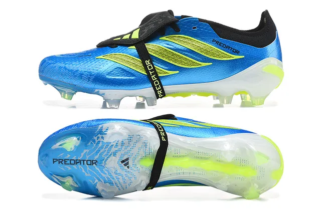 Adidas Predator Blue and Neon Yellow Firm-Ground Soccer Shoes 9