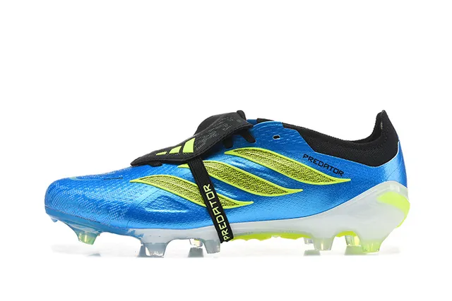 Adidas Predator Blue and Neon Yellow Firm-Ground Soccer Shoes 10