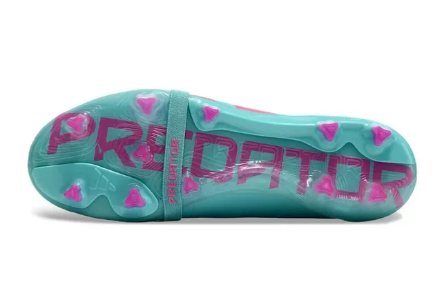 Adidas Predator Bleu Rose Turquesa Haut Synthétique Rayures Asymétriques Chaussures de Football Tiges Fermes 6