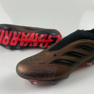 Adidas Predator Brown Black Metallic Bronze Upper Synthetic Overlays Firm-Ground Soccer Shoes
