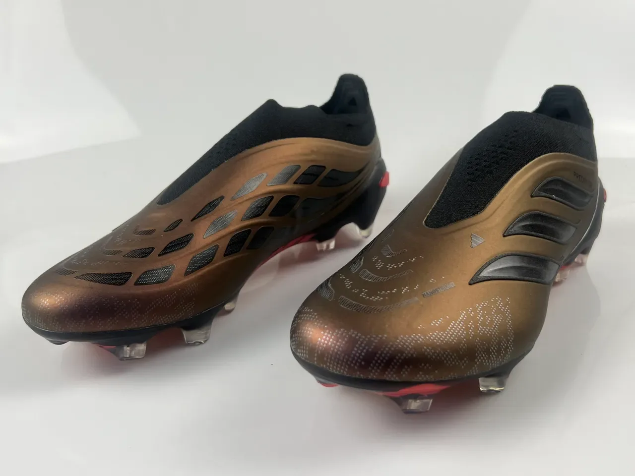 Adidas Predator Brown Black Metallic Bronze Upper Synthetic Overlays Firm-Ground Soccer Shoes 3