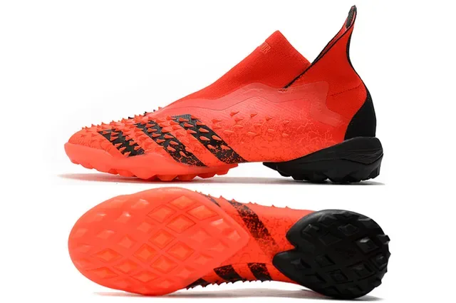 Adidas Predator Freak Demonskin Chaussures de football Turf Orange Noir 5