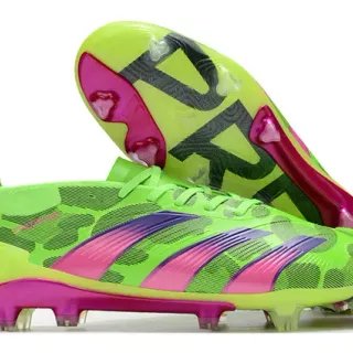Adidas Predator Neon Lime Green Magenta Purple Firm-Ground Soccer Shoes