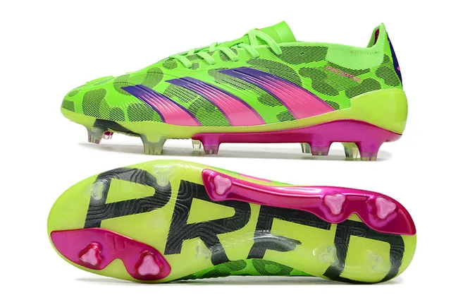 Adidas Predator Neon Lime Green Magenta Purple Firm-Ground Soccer Shoes 6