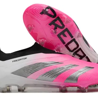 Adidas Predator গোলাপি সাদা লো-কাট সক-ফিট উপর গ্রেডিয়েন্ট ফার্ম-গ্রাউন্ড ফুটবল জুতো