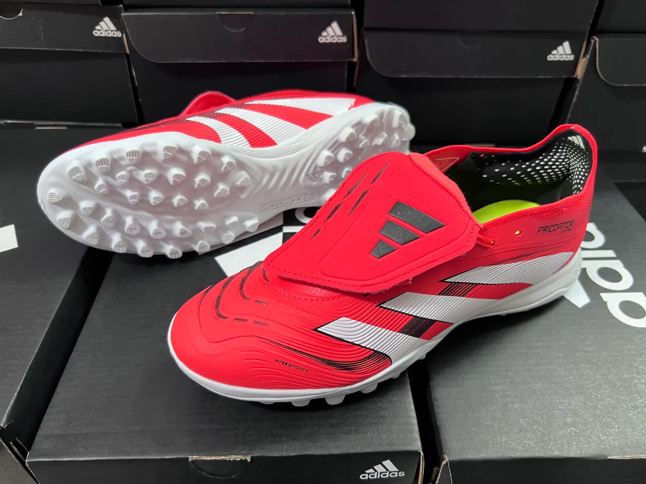 Adidas Predator Rouge Blanc Low-Cut Hybrid-Touch Upper Turf Chaussures de Football 3