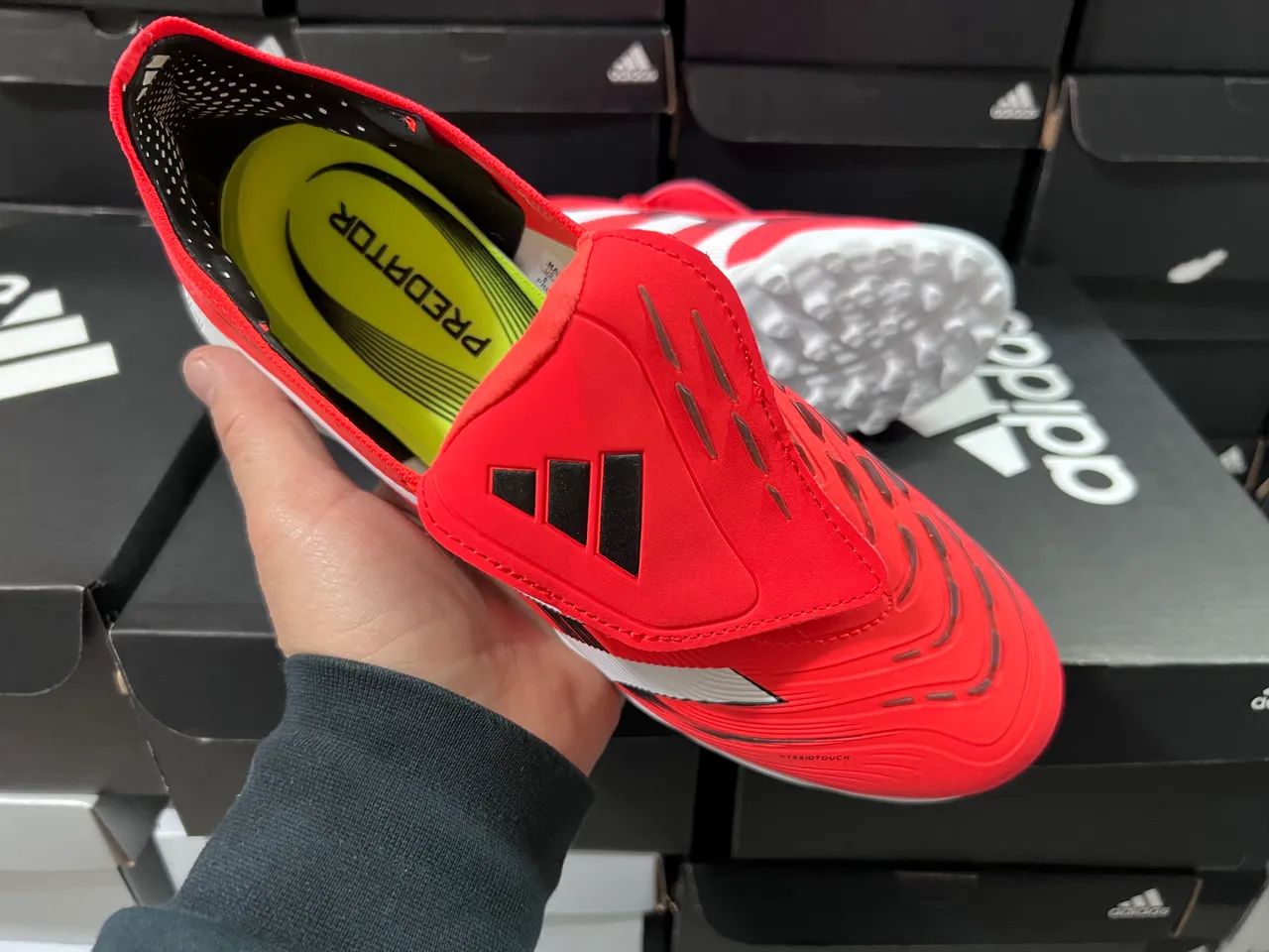 Adidas Predator Rouge Blanc Low-Cut Hybrid-Touch Upper Turf Chaussures de Football 5