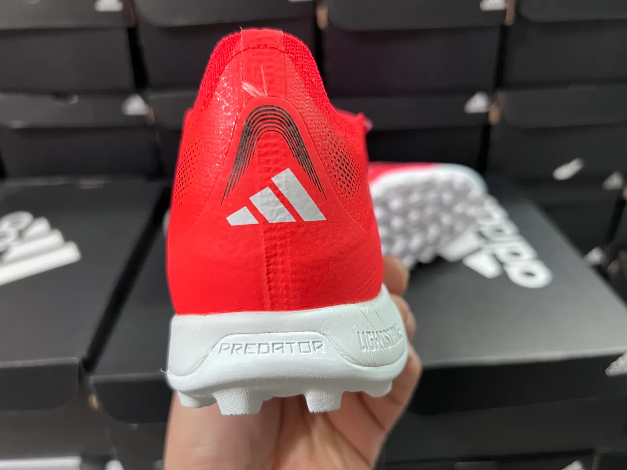 Adidas Predator Rouge Blanc Low-Cut Hybrid-Touch Upper Turf Chaussures de Football 7