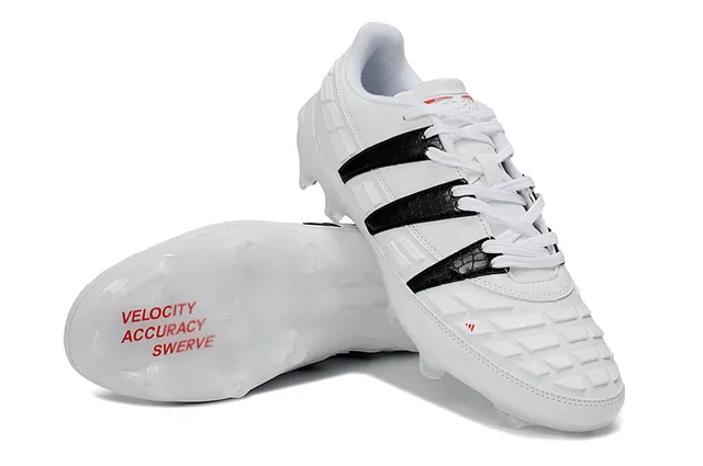 Adidas Predator White Black Low-Cut Football Boot Molded Conical Studs Firm-Ground Soccer Shoes 4
