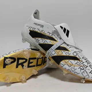 Adidas Predator White Gold Low-Cut Football Boot Textured Cage Strap Firm-Ground Soccer Shoes