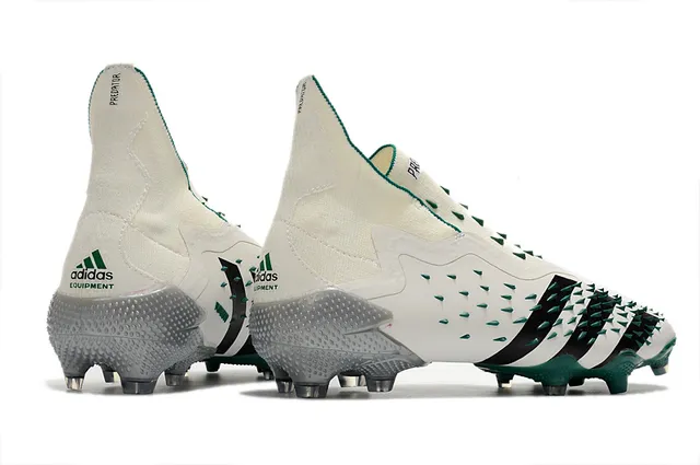 Adidas Predator blanc vert jaula avant-pied crampons col ajusté chaussette terrain ferme chaussures de football 7