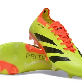 Adidas Predator Yellow Orange Neon Upper Laces And Heel Firm-Ground Soccer Shoes